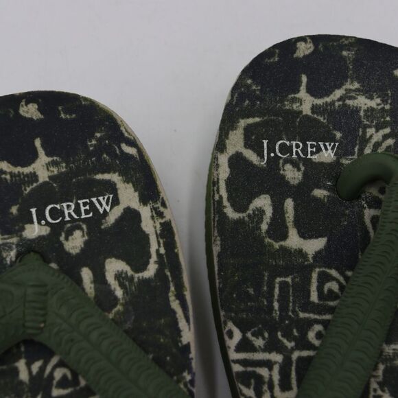 J. Crew Green Botanical Floral Flip Flop Sandals NWOT 8 - Picture 4 of 7